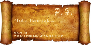 Plutz Henrietta névjegykártya